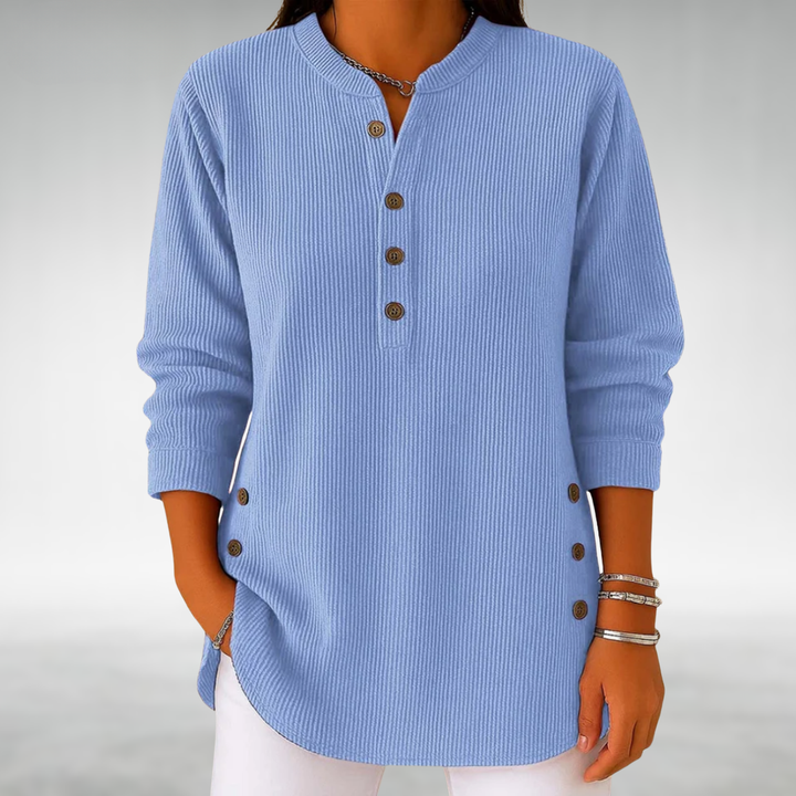 Isla | Ribbed Button Front Jumper