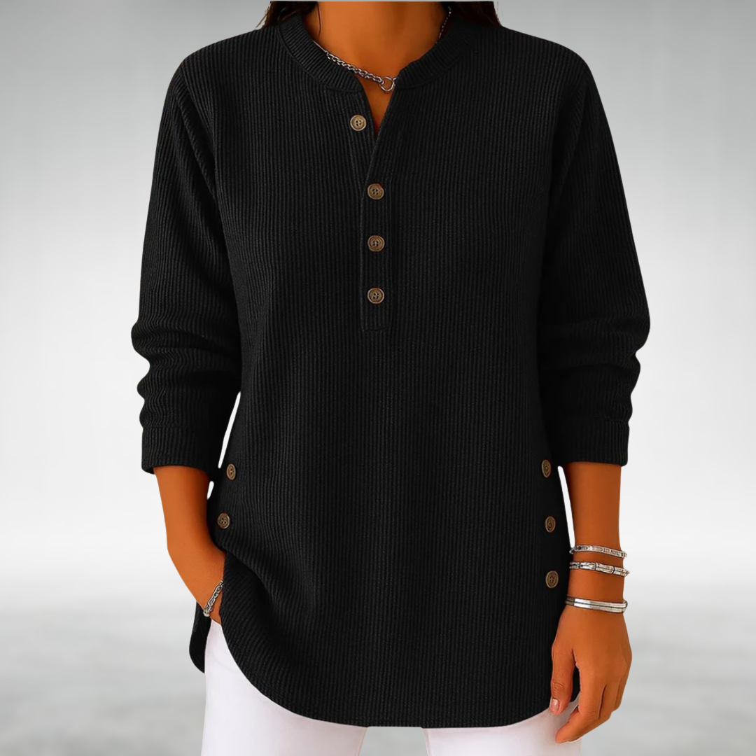 Isla | Ribbed Button Front Jumper
