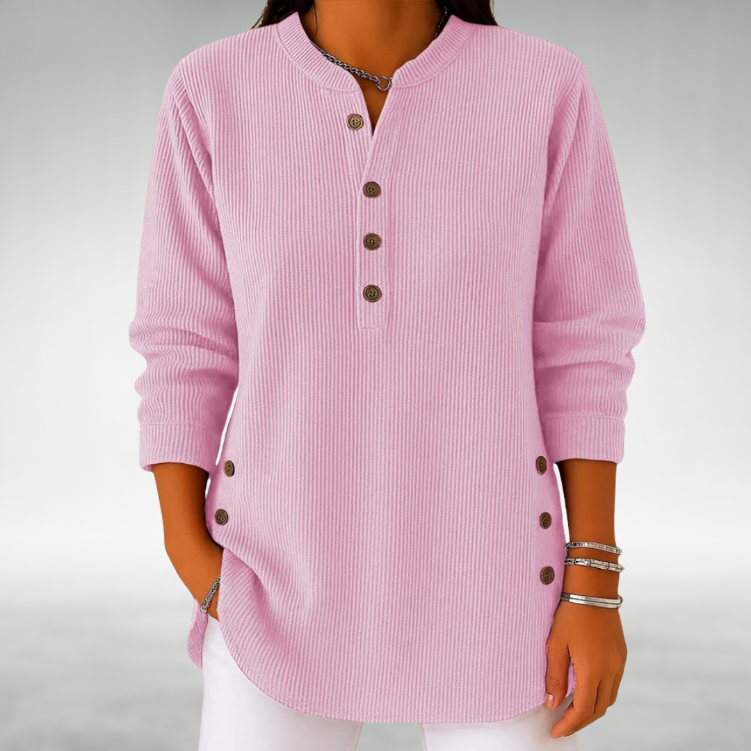 Isla | Ribbed Button Front Jumper