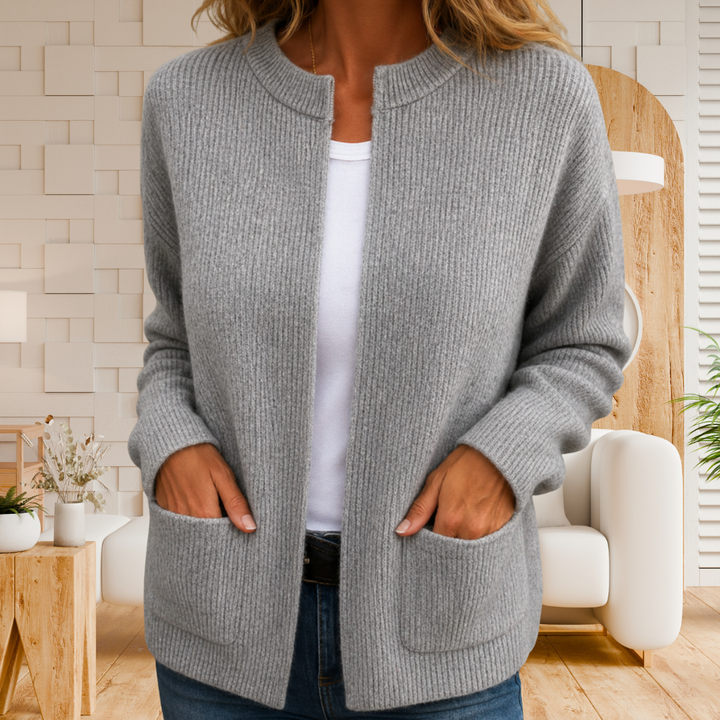 Alianna | Zip Front Knit Cardigan