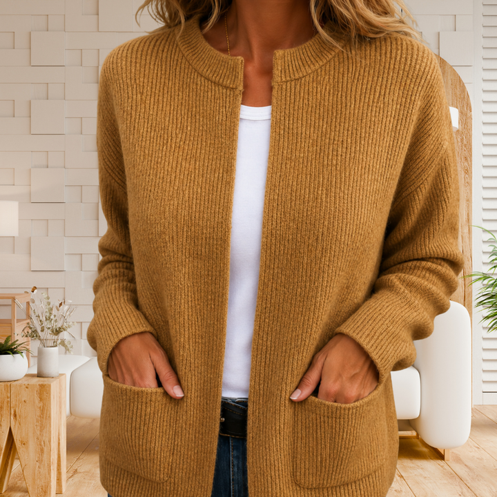 Alianna | Zip Front Knit Cardigan