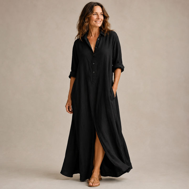Sienna™ Relaxed Maxi Shirt Dress | Effortless Everyday Elegance