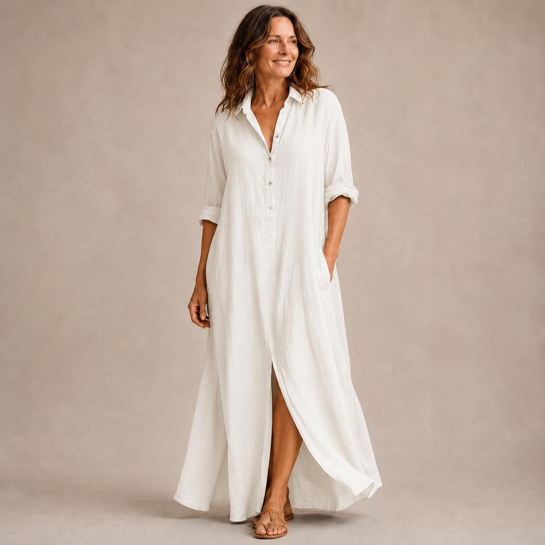Sienna™ Relaxed Maxi Shirt Dress | Effortless Everyday Elegance