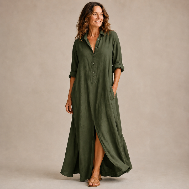Sienna™ Relaxed Maxi Shirt Dress | Effortless Everyday Elegance